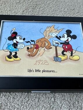 Disney Wood Box Featuring Mickey, Minnie & Pluto - Blue, Red, Yellow